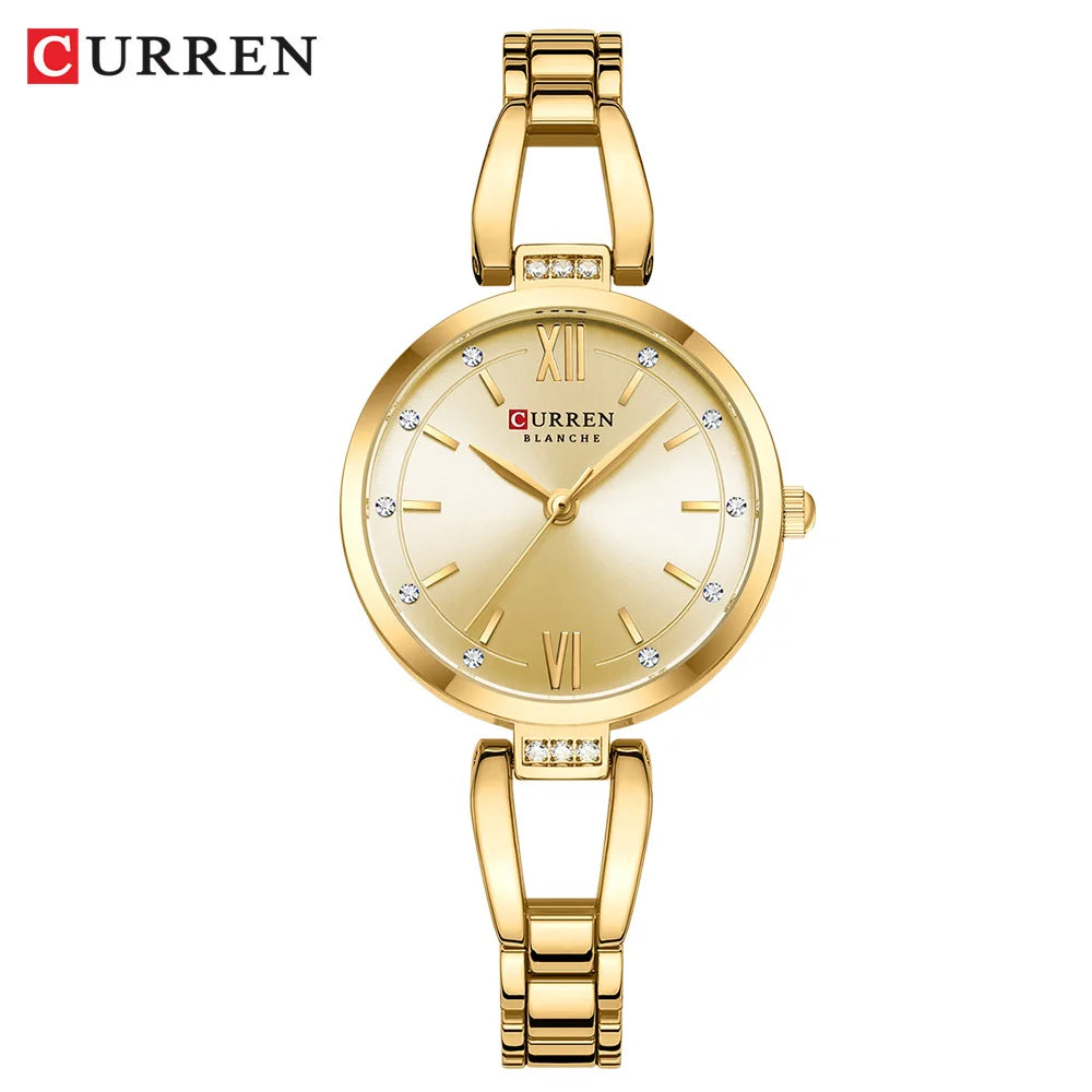 CURREN Women's Watches Elegant Fashion Original Quartz Watch for Laides Waterproof Stainless Steel Simple Luxury Daily Wear